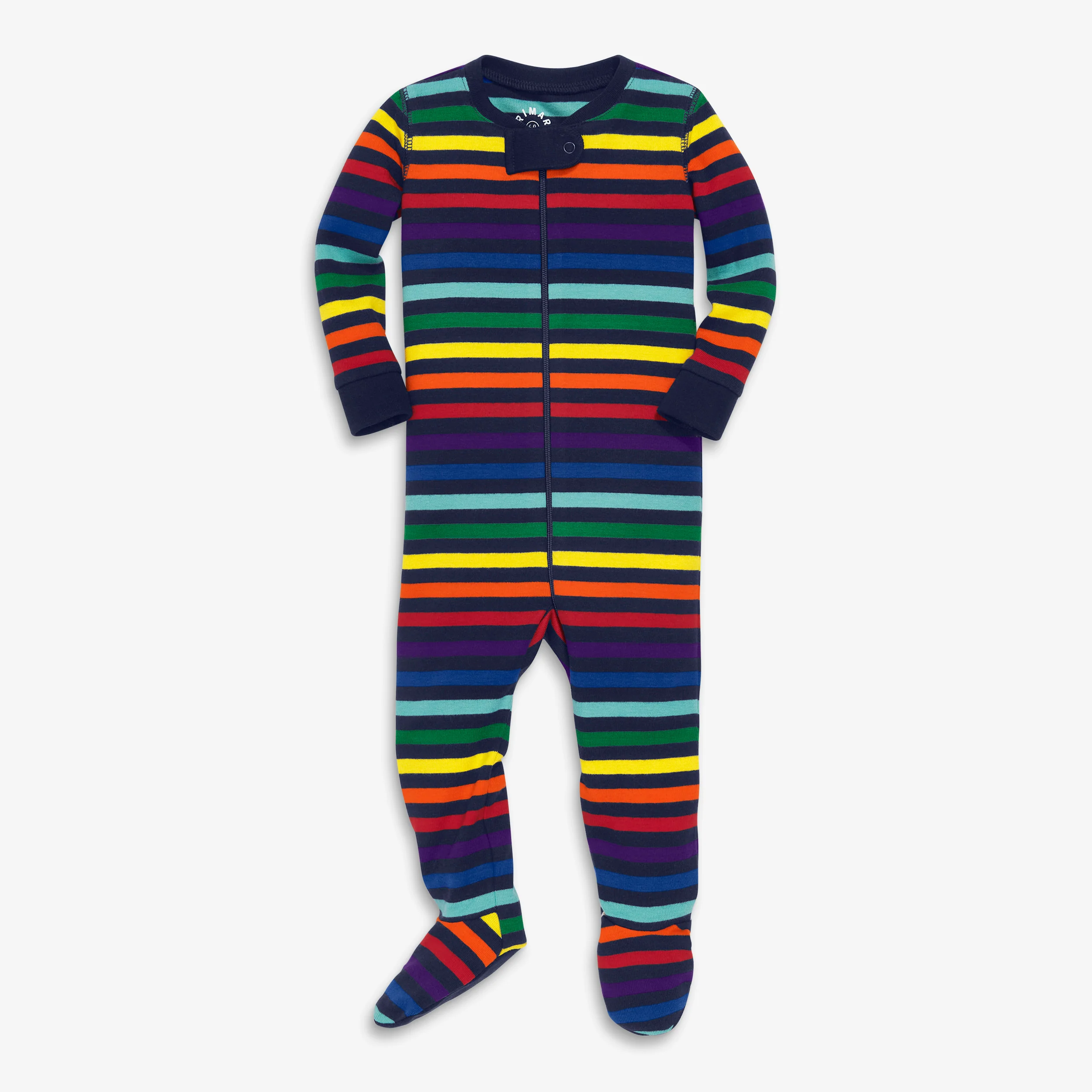 Baby organic zip footie in rainbow (sizes 0-24m)