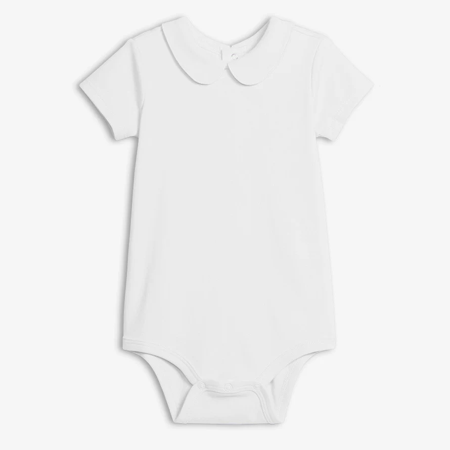 Short sleeve peter pan babysuit