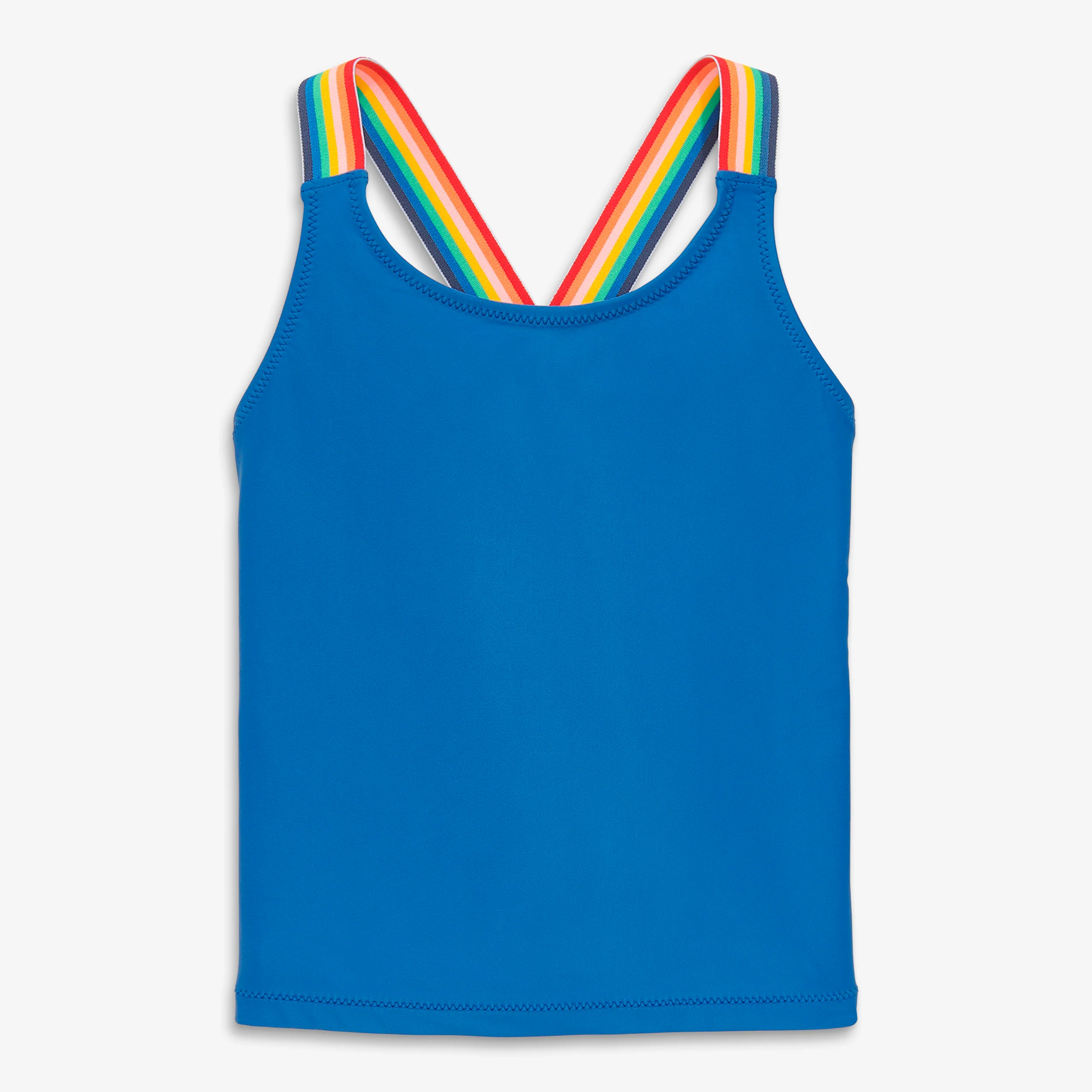 Kids swim top with rainbow trim