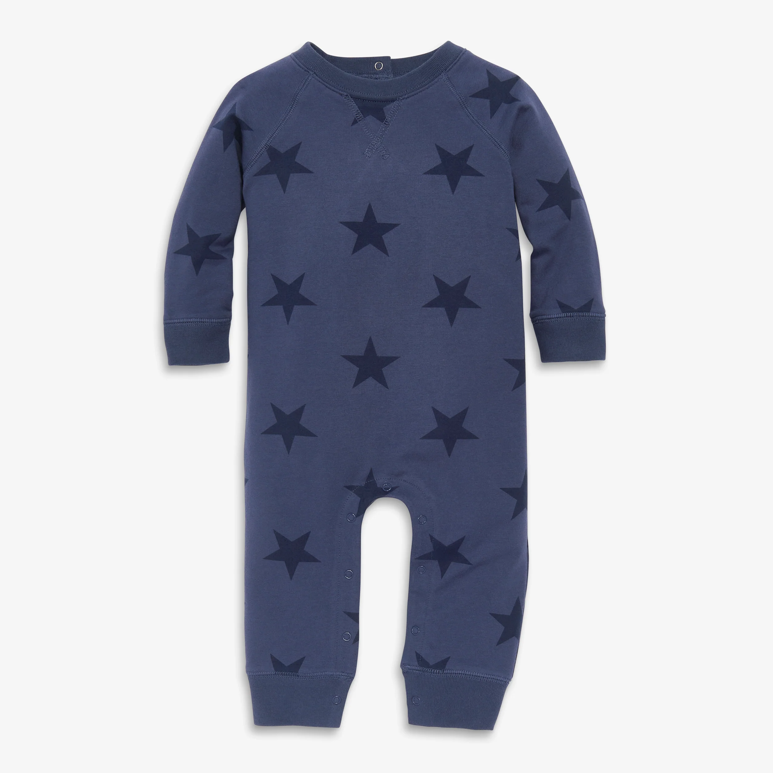 Baby sweatshirt romper in bold star